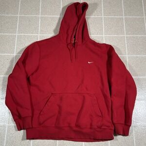 Vintage 2000s Y2K Red Nike Essential Hoodie Sweatshirt XL  The Athletic Dept Tag